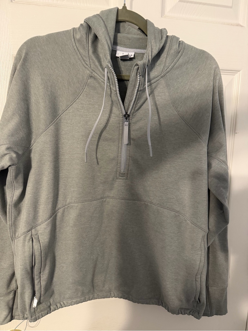 Athleta Unstoppable Fleece Lined Half Zip Sweatshirt - Grey - Large